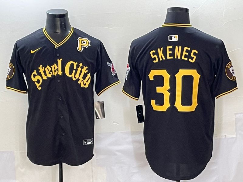 Men 2025 Pittsburgh Pirates #30 Skenes Black Game Nike MLB Jersey style 7157->pittsburgh pirates->MLB Jersey
